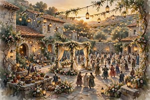 An ancient Jewish wedding celebration